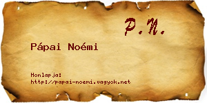 Pápai Noémi névjegykártya